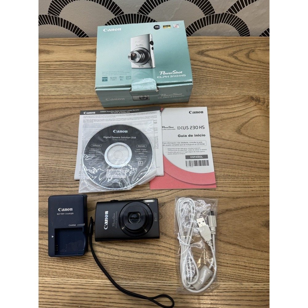 Canon PowerShot ELPH 310 HS 12.1MP 3" LCD 8x Optical zoom Digital Camera - Black